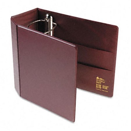 WORKSTATION Heavy-Duty Vinyl EZD Reference Binder with Finger Hole  5in Cap  Maroon TH884339